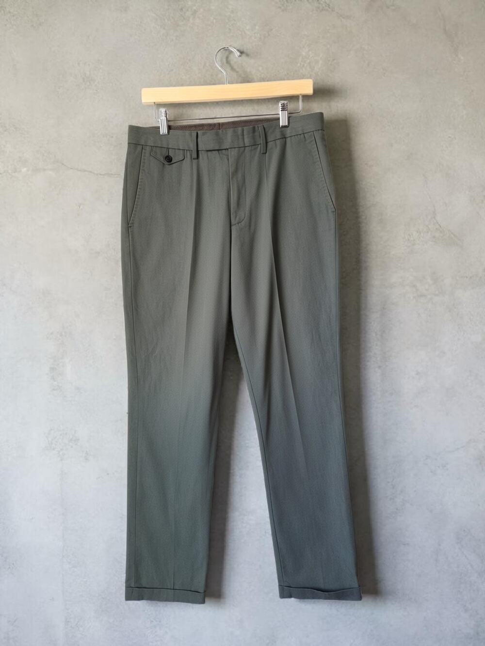 Wallace & Barnes Officer Chino Pants Mens 32x32 Coin Pocket Grey/green